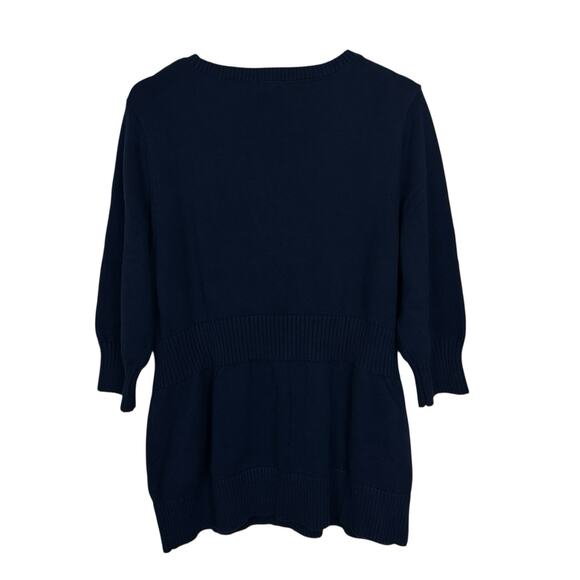 Torrid Outlander Sweater Women 2X Blue Lattice Front Quarter Sleeve Tunic - Picture 3 of 13